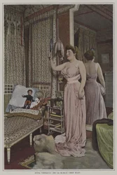 Anna Thibault, Franse zangeres bij La Scala, Parijs, thuis (kleurenfoto)