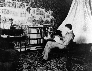 Aubrey Beardsley in het Cosmopolitan Hotel, Menton, Frankrijk, 1898