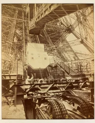 Apparatuur om het liftsysteem van de Eiffeltoren te bedienen, ca. 1888