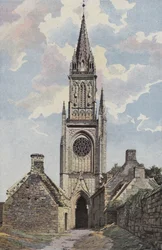 Guern, Kapel N D de Quelven, klokkentoren, westzijde