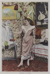 Mademoiselle Gilberte, Franse zangeres bij La Cigale, Parijs (kleurenfoto)