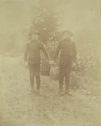 Portret van Michel Monet en Jean-Pierre Hoschede