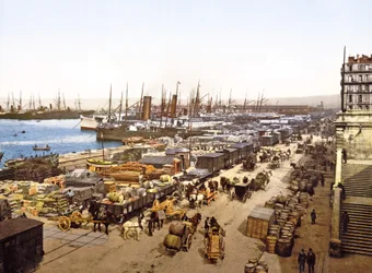 Quai de la Joliette, Marseille, Frankrijk, gepubliceerd 1890-1900