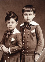 Robert en Marcel Proust als kinderen in 1877.