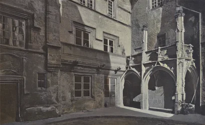 Rodez, Huis op het Estaingplein, Uitzicht op de binnenplaats