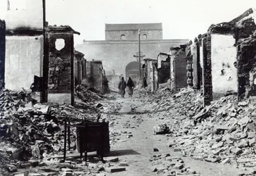 De verwoesting in China tijdens de Bokseropstand van 1900