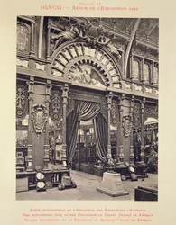 De monumentale deur van de tentoonstelling van de Verenigde Staten van Amerika, uit 