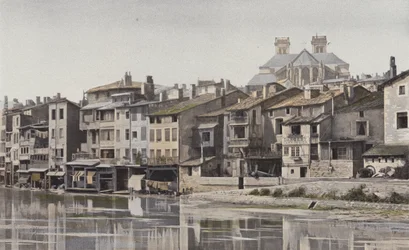 Verdun, Apsis van de Kathedraal, Uitzicht vanaf de rechteroever van de Maas