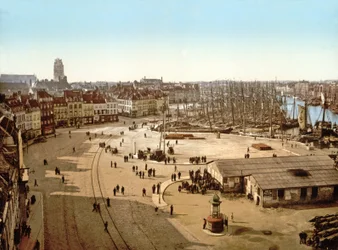Uitzicht op de haven van Duinkerken, 1890-1900