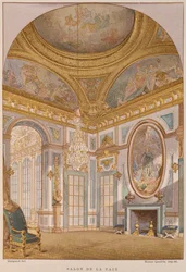 17e-eeuwse Salon de la Paix, Chateau de Versailles, illustratie uit het Dictionnaire de l