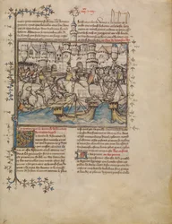 Een slag uit de Trojaanse oorlog, ca. 1390-1400