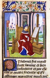 Een filosoof, mogelijk Pilofounce, uit Histoire des Philosophes, laat 15e eeuw