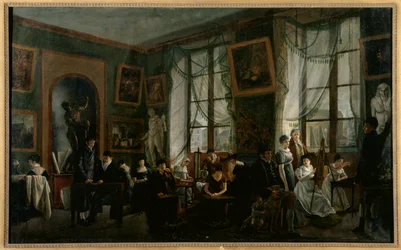 Een vrouwelijke tekenklas, circa 1810
