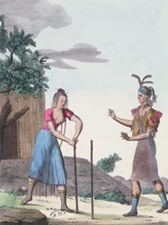 Een huwelijksceremonie met de Creek-indianen, c.1811