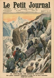Een bewegende afdaling van de Mont Blanc, illustratie uit 