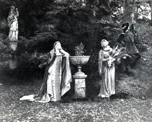 Acte I, Scene 3 van Pelleas et Melisande door Debussy, van een foto van de eerste productie in april 1902 van de opera in de Opera-Comique in Parijs, illustratie in Theatre magazine, juni 1902