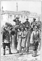 Alexander van Battenberg - Alexander I van Bulgarije of Alexander van Battenberg (1857-1893) arriveert in Philippopoli om de unie van Roemenië en Bulgarije uit te roepen, in 