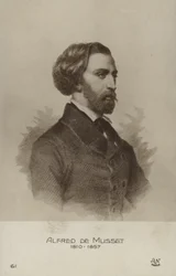 Alfred de Musset, Frans dramaturg, romanschrijver en dichter (litho)