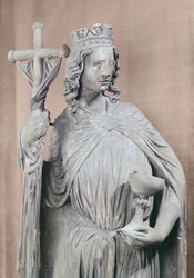 Allegorisch figuur van de kerk met een kelk en het labarum, c.1230 (detail)