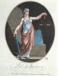Allegorie van Justitie, uitgegeven door J. Chereau, Parijs, 1792