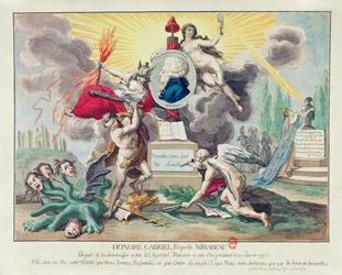 Allegorie van de dood van Mirabeau. 1791