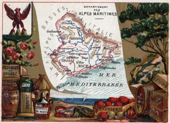 Lokale specialiteit: olie, olijfolie, honing, jujube, rozenessences, sinaasappels, vijgen, wijn (roze) en zeep. Serie over de Franse departementen