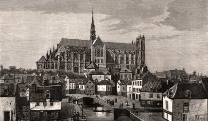 Amiens - Nord-Pas-de-Calais-Picardie - gravure in 