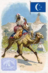 Een Egyptische postbode die post bezorgt, eind 19e eeuw
