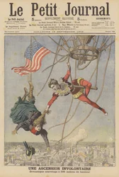 Een onvrijwillige klim (kleurenlitho)