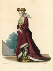 Anne de Beaujeu (gekleurde gravure)