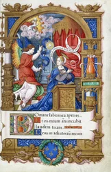 Aankondiging, uit een Getijdenboek gemaakt voor Francois I, c.1532-1540