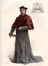Antoine Duprat, Franse kardinaal legat (1463-1535) - Kardinaal Antoine Duprat (1463-1535) - gravure uit L