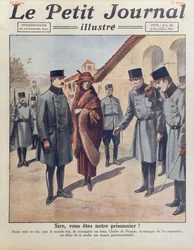Arrestatie in Győr van Karel IV en koningin Zita na zijn tweede mislukte poging om de troon van Hongarije te heroveren in 1921, omslag van Le Petit Journal, 6 november 1921