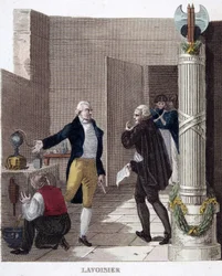 Arrestatie van Lavoisier in zijn laboratorium