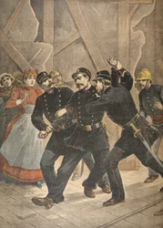 Arrestatie van een stadssergeant, illustratie uit Le Petit Journal: Supplement illustre, 1898