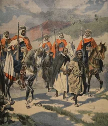Arrestatie van de moordenaars van de markies de Mores in Tunesië
