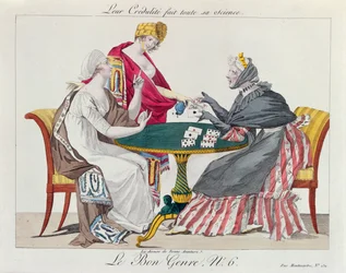 Bij de waarzegster, uit le Bon Genre, 1800