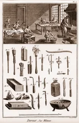 Atelier van een vergulder op metalen - 
