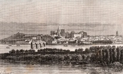 Avignon in de Vaucluse - gravure in 