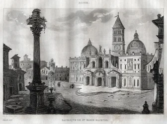 Basiliek van Santa Maria Maggiore - Rome - Gravure uit 