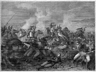Slag bij Saint-Dizier, 27 januari 1814 (geallieerde Russische troepen tegen Franse garde dragonders) Slag bij Saint Dizier - prachtige charge van de dragonders van de garde - Slag van de garde dragonders tegen de Russen van Landskoi - in 