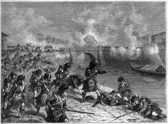 Slag bij Toulouse: laatste slag tussen de Britse en Spaanse troepen onder Wellington tegen de Fransen 1814 - Slag bij Toulouse 10 april 1814 tussen de troepen van het keizerlijke leger onder bevel van Maarschalk Soult en de troepen van het Anglo-Hispano-Po