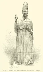 Bonifatius VIII, bronzen standbeeld, Museo Civico, in Bologna