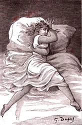 Grenzend aan hysterie. 1887 (gravure)