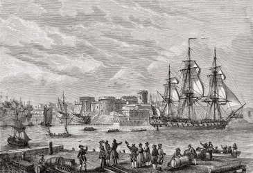 Brest in 1791, gegraveerd door Le Breton, uit 