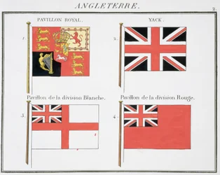 Britse Maritieme Vlaggen, uit een Frans vlaggenboek, ca. 1819