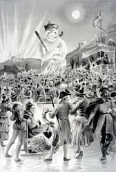 Boedapest, illustratie uit De Sneeuwman door George Sand, 1887