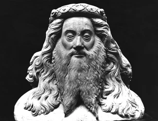 Buste van het grafbeeld van Jean II de Vienne (overleden 1435), Heer van Pagny, bijgenaamd met de lange baard, origineel uit de 15e eeuw (gipsafgietsel)