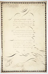 Kalligrafie: Ontvangststuk gedateerd 1737 door Andre Francois Roland