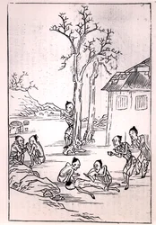 Kannibalisme in China, uit een Chinese tekening, 1870